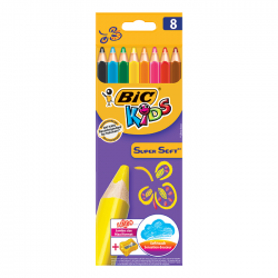 Creioane colorate 8 culori Bic Kids Super Soft