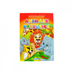 Carte de colorat educativa: animale salbatice din savana, B5 16 pagini...
