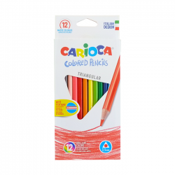 Creioane colorate 12 culori triunghiulare Carioca 8003511425159