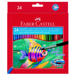 Creioane colorate 24 culori cu pensula Faber Castell 114425