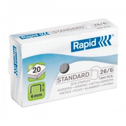 Capse 26/6 RAPID 20 coli standard 
