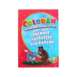 Carte de colorat educativa: animale salbatice din padure, B5 16 pagini Eurobook