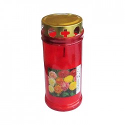 Candela din plastic cu capac V1-180IT rosie, 48 ore