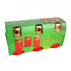Set candele din plastic cu capac V1-50C, rosii, 12 ore, 3...