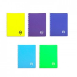 Set 5 Caiete A5 cu spira, 96 file, linii, coperta PP, Atinge Excelenta, Daco