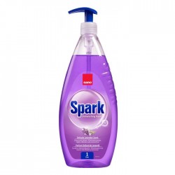 Detergent lichid pentru vase Sano Spark Lavanda, cu pompita, 1 litru