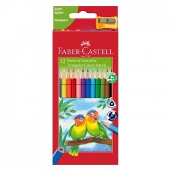 Creioane colorate 12 culori triunghiulare Faber Castell...