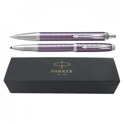 Set pix+roller Parker IM Royal Premium violet cu accesorii cromate