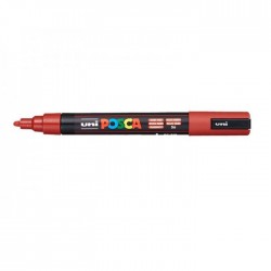 Marker universal UNI PC-5M Posca, 1.8-2.5 mm, rosu rubin