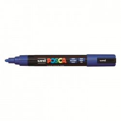 Marker universal UNI PC-5M Posca, 1.8-2.5 mm, albastru inchis