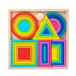 Jucarie din lemn Cutie cu forme curcubeu, 730