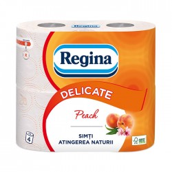 Hartie igienica Regina Delicate piersica 4 role/set