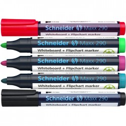 Pachet 4+1 Gratis Marker pentru whiteboard+flipchart Schneider Maxx 290