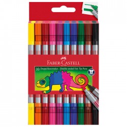 Carioca 10 culori Faber Castell lavabil cu 2 capete 151110