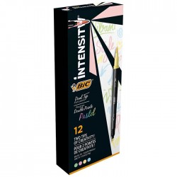 Carioci cu 2 varfuri, Bic Intensity Pastel, 12 culori/set