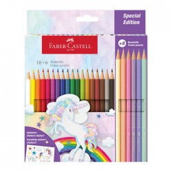 Creioane colorate 18+6 culori Faber Castell, Unicorni, FC111221