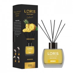 Sticluta cu odorizant lichid si betisoare, 125 ml, Loris Ananas