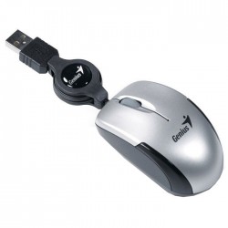 Mouse optic mini Genius Micro Traveler V2 cu fir USB, gri