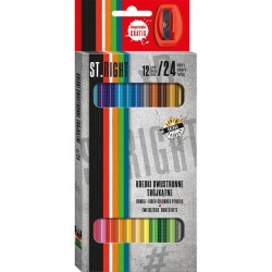Creioane colorate 12 bucati, 24 culori, Majewski St. Right 3348