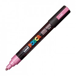 Marker universal UNI PC-5M Posca, 1.8-2.5 mm, roz metalizat