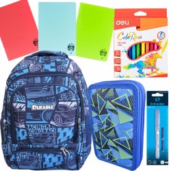 Ghiozdan echipat pentru clasa 0, model pentru baieti,...