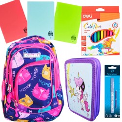 Ghiozdan echipat pentru clasa 0, model pentru fete,...