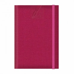 Agenda nedatata A5 Colere, elastic, hartie alba, coperta fucsia
