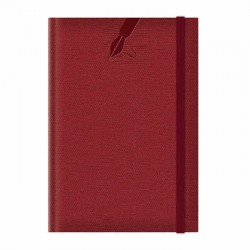 Agenda nedatata A5 Colere, elastic, hartie alba, coperta rosu inchis