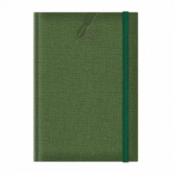 Agenda nedatata A5 Colere, elastic, hartie alba, coperta verde