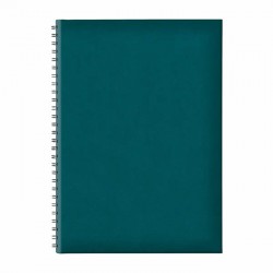 Agenda nedatata B5 Tucson, spira ascunsa, hartie offset alb, coperta verde...