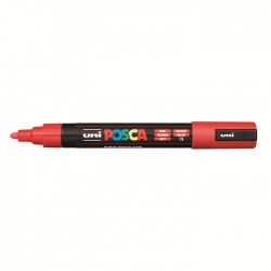 Marker universal UNI PC-5M Posca, 1.8-2.5 mm, rosu 