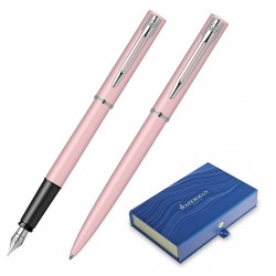 Set pix si stilou Waterman Allure roz pastel cu accesorii cromate, in cutie...