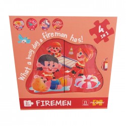 Puzzle 71 piese, 4 in 1, Fireman, 88945