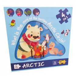 Puzzle 73 piese, 4 in 1, Arctic, 88943