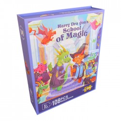 Puzzle 108 piese, Harry Dragon’s School of Magic, in cutie cu magnet, 88935