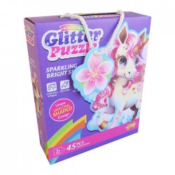 Puzzle cu sclipici 45 piese, Unicorn, 88951