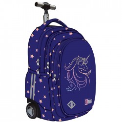 Ghiozdan cu troler Majewski Gama St. Right, Colectia Unicorn Glow 2026, TB01
