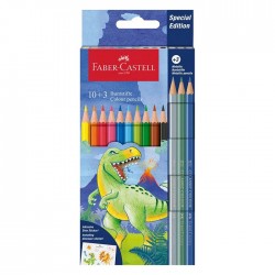 Creioane colorate 10+3 culori Faber Castell, Dinozauri, FC111213