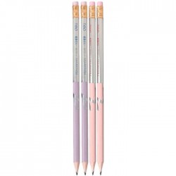 Creion grafit HB cu radiera Deli Macarons U54800